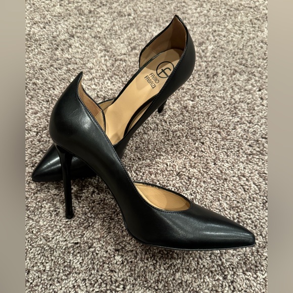 NWT Fabio Fabrizi, black, Italian leather stiletto, size 8/ 38 - Picture 1 of 6